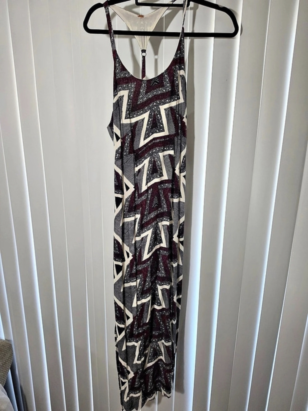 Free People Geometric Midi Dress in Black & White